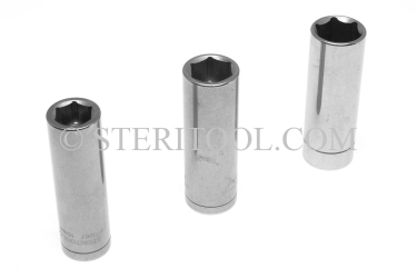 #10676 - 25mm x 1/2 DR Stainless Steel Deep Socket. 1/2 dr, 1/2dr, 1/2-dr, deep, stainless steel, socket
